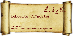 Lebovits Ágoston névjegykártya